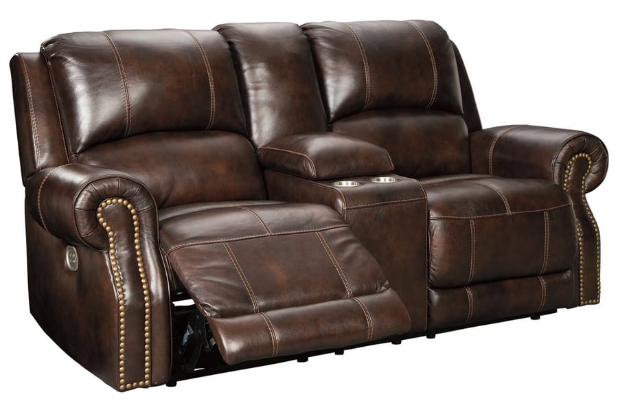 Ashley Living Room Power Reclining Loveseat Console Adjustable Headrest U8460418