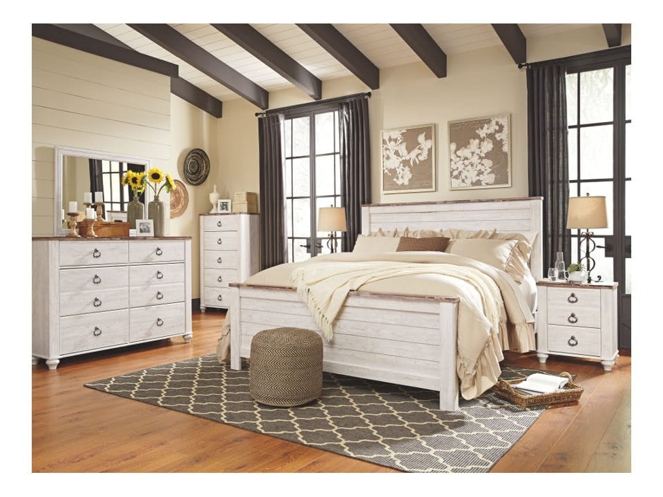 Ashley Bedroom 7 Piece King Panel Bed Set B267-31-36-58-56-99-92-2