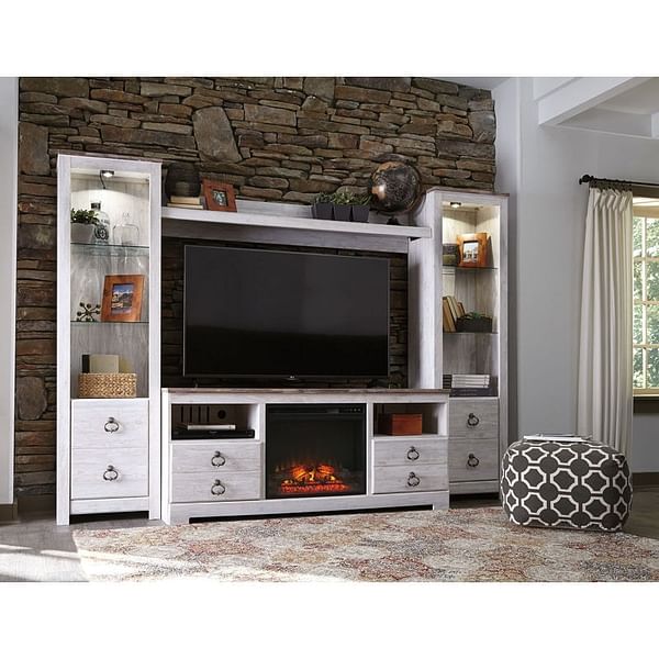 Ashley Home Entertainment LG TV Stand with Fireplace Option and 2 Piers and Bridge W267-68-24-2-27