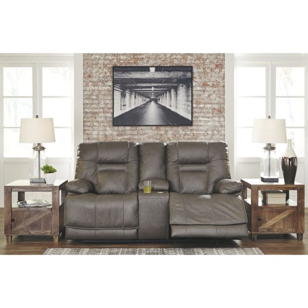 Ashley Living Room Power Reclining Loveseat Console Adjustable Headrest U5460218