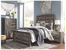 Ashley Bedroom 5 Piece Queen Crossbuck Panel Bed Set B440-57-54-98-92-2