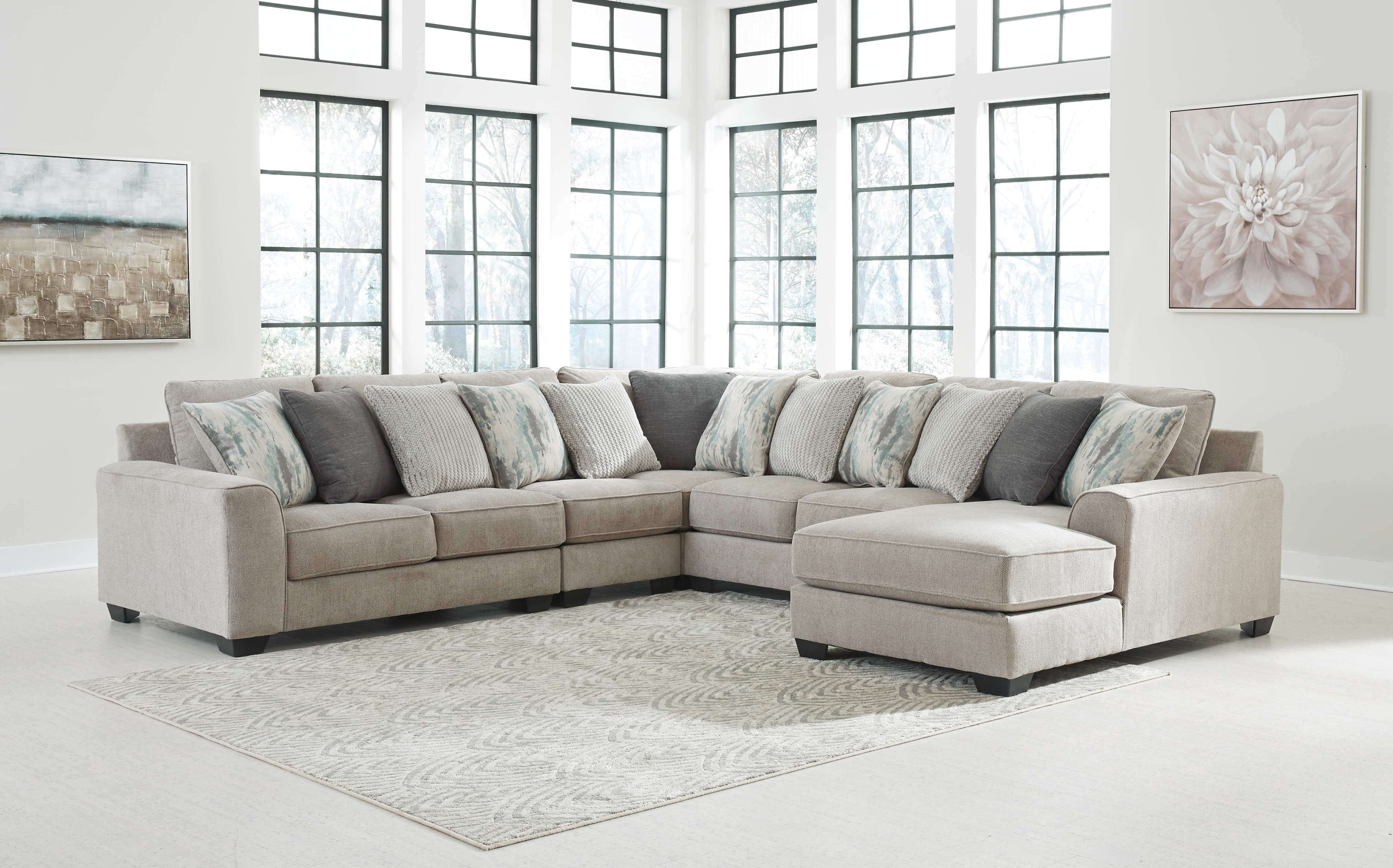 Ashley Living Room Sectional 39504-55-46-77-34-17