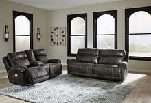 Ashley Living Room Power Reclining Sofa and Loveseat with Adjustable Headrest 65005-47-18
