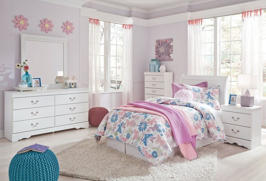 Ashley Bedroom Twin Sleigh Headboard with Bolt on Bed Frame B129-63-B100-21