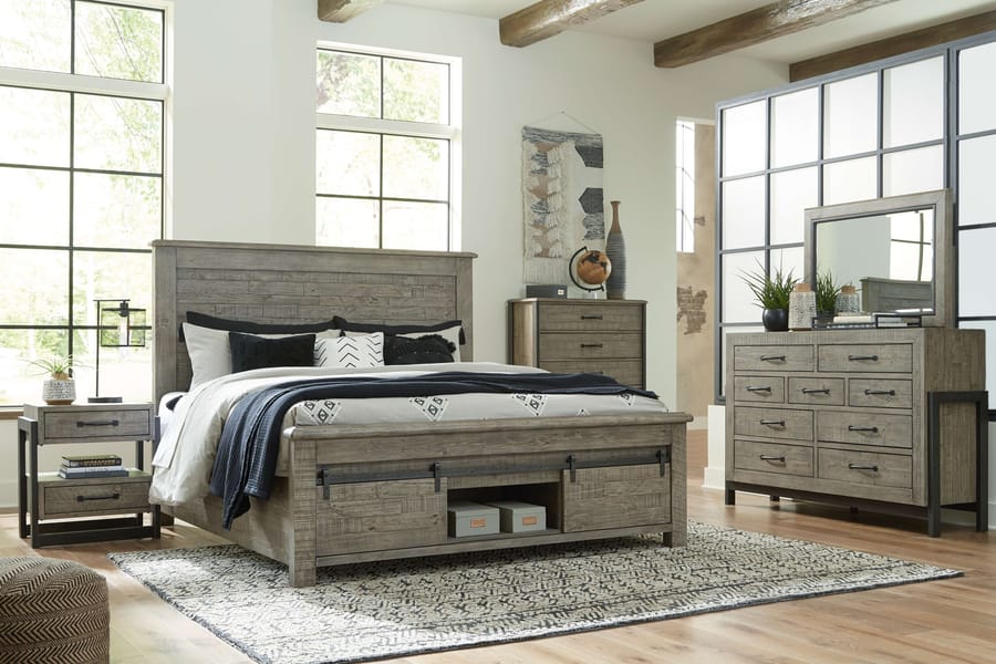 Ashley Bedroom California King Panel Bed with Footboard Storage B774-78-76S-95S