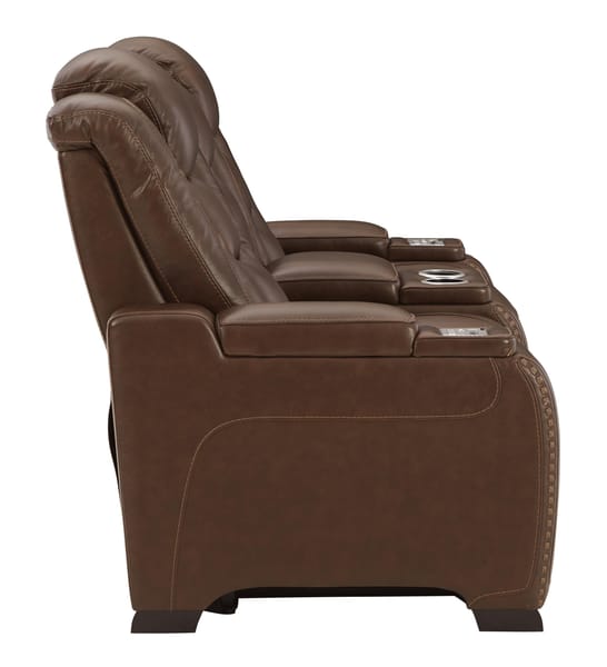 Ashley Living Room Power Reclining Loveseat with Console and Adjustable Headrest U8530618