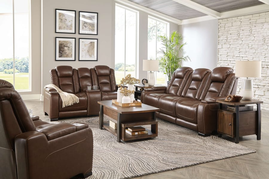 Ashley Living Room Power Reclining Sofa with Adjustable Headrest U8530615