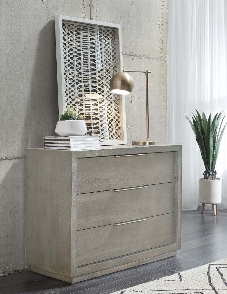 Modus Bedroom Oxford Three-Drawer Nightstand In Mineral AZBX84B