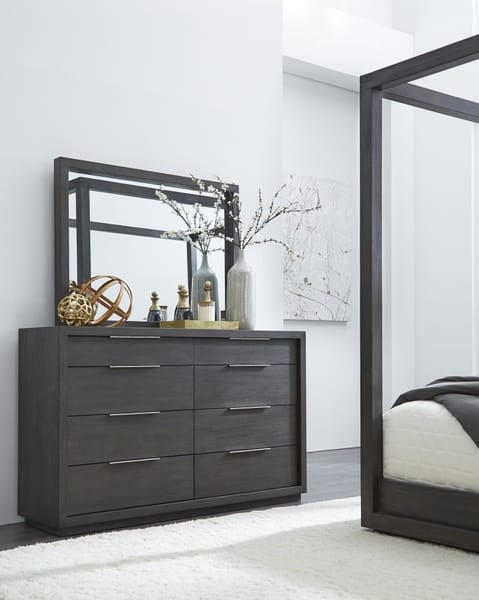Modus Bedroom Oxford Eight Drawer Dresser In Basalt Grey AZU582