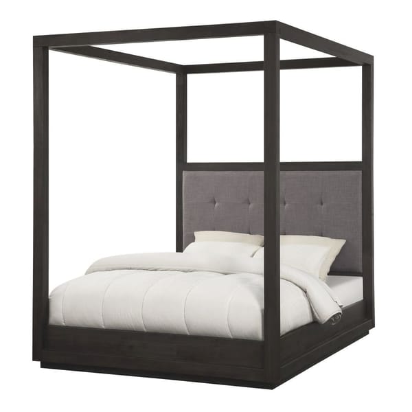Modus Bedroom Oxford Upholstered Canopy Bed In Dolphin AZU5H5
