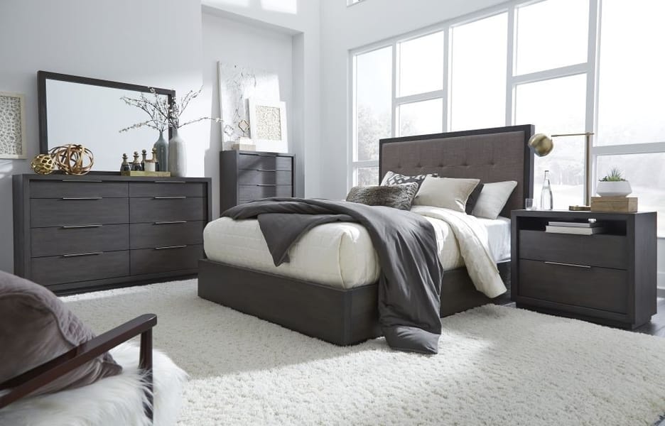 Modus Bedroom Oxford Upholstered Footboard Storage Bed In Dolphin AZU5S6D