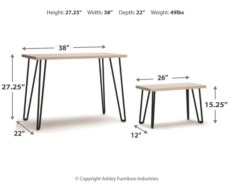 Ashley Home Office Blariden Desk with Bench B008-101