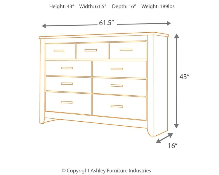 Ashley Bedroom Zelen Dresser B248-31