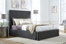 Modus Bedroom Cheviot Upholsteredskirted Panel Bed In Iron CBB3H63
