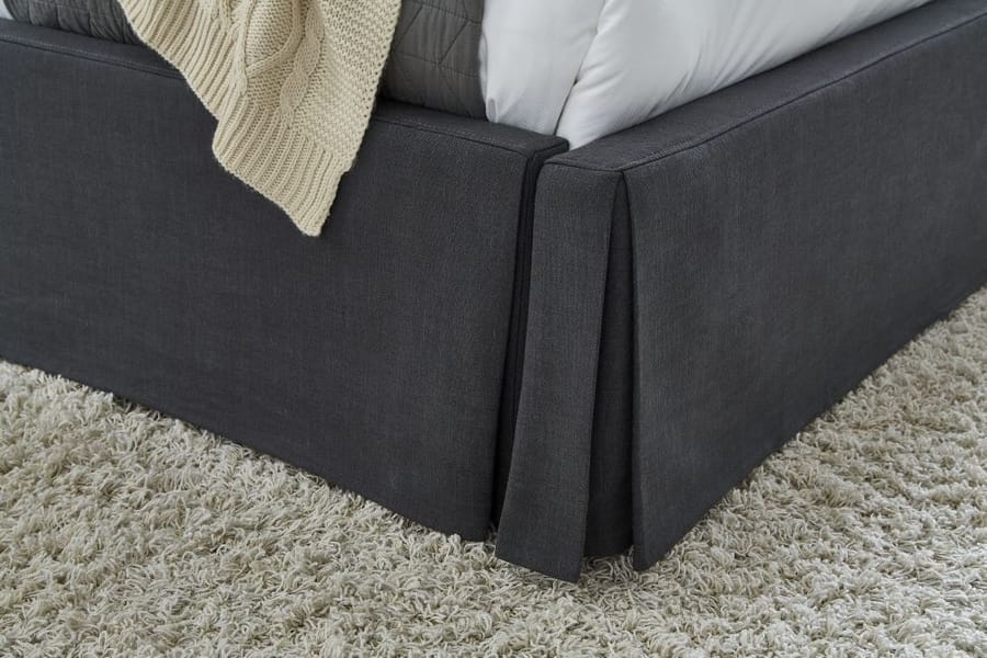 Modus Bedroom Cheviot Upholsteredskirted Panel Bed In Iron CBB3H43