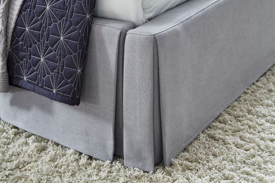 Modus Bedroom Cresta Upholstered Skirted Panel Bed In Fog CBA9H72
