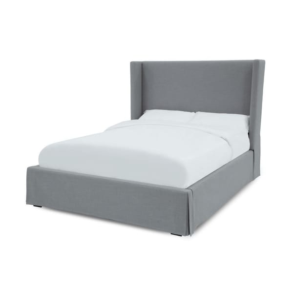 Modus Bedroom Cresta Upholstered Skirted Panel Bed In Fog CBA9H72