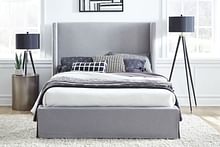 Modus Bedroom Cresta Skirted Footboard Storage Panel Bed In Fog CBA9J62