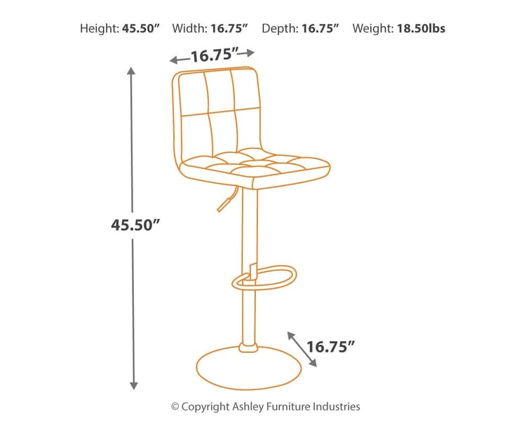 Ashley Bar and Game Room Tall UPH Swivel Barstool (QTY 2) D120-130