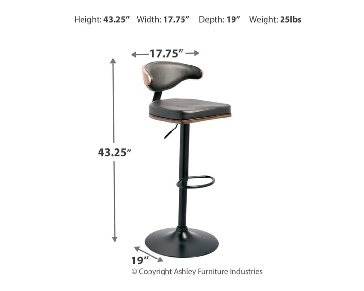Ashley Bar and Game Room Tall UPH Swivel Barstool (QTY 2) D120-330