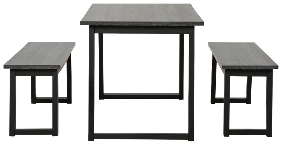 Ashley Dining Room Garvine Dining Table and Benches (Set of 3) D161-125
