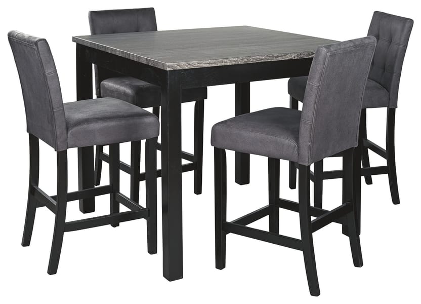 Bar and Game Room Garvine Counter Height Dining Table and Bar Stools (Set of 5)