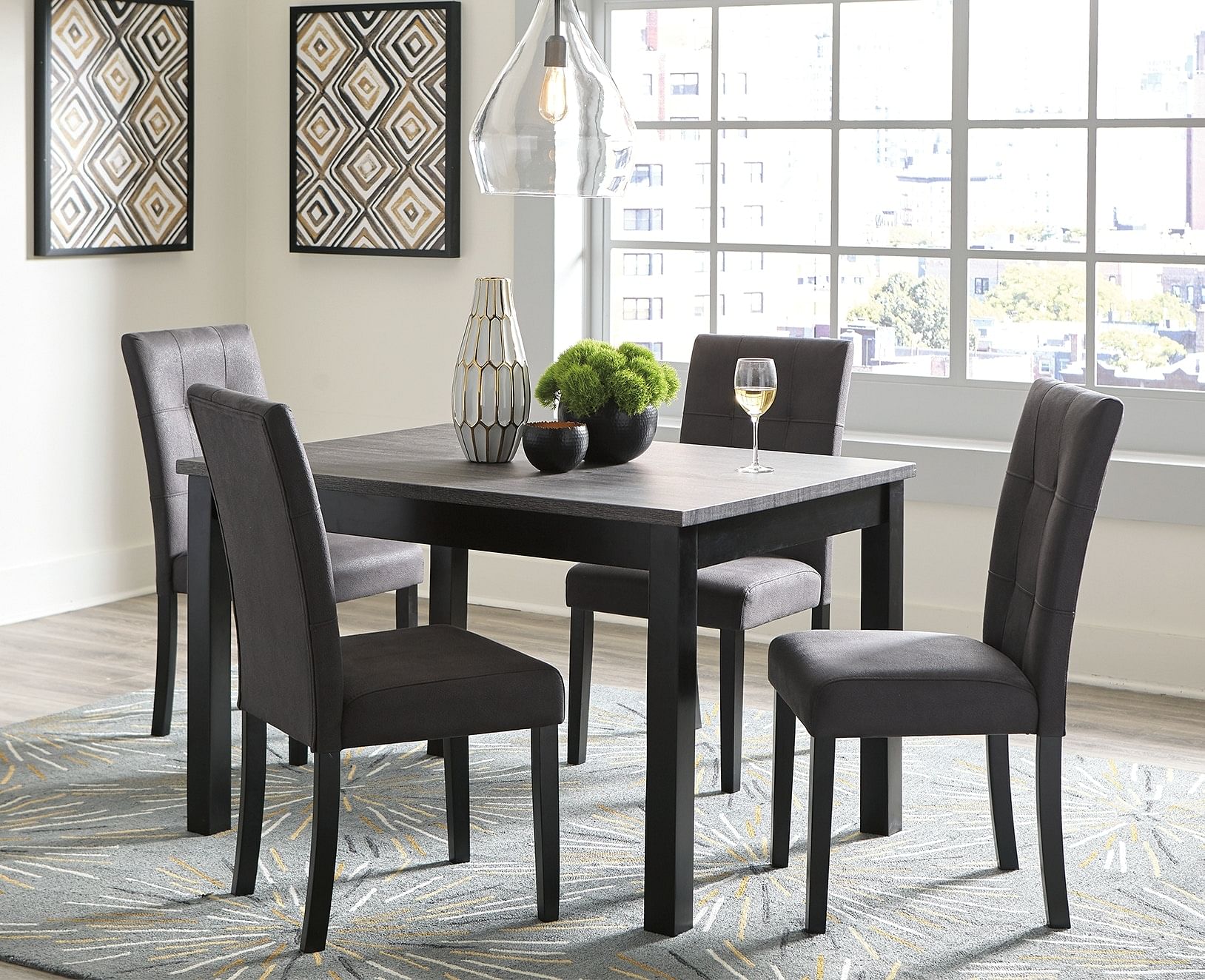 Ashley Dining Room Garvine Dining Table and Chairs Set of 5 D161 225