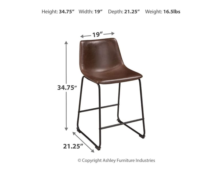 Ashley Bar and Game Room Centiar Counter Height Bar Stool (QTY 2) D372-124
