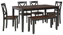 Ashley Dining Room Larsondale Dining Table and Chairs with Bench (Set of 6) D379-325