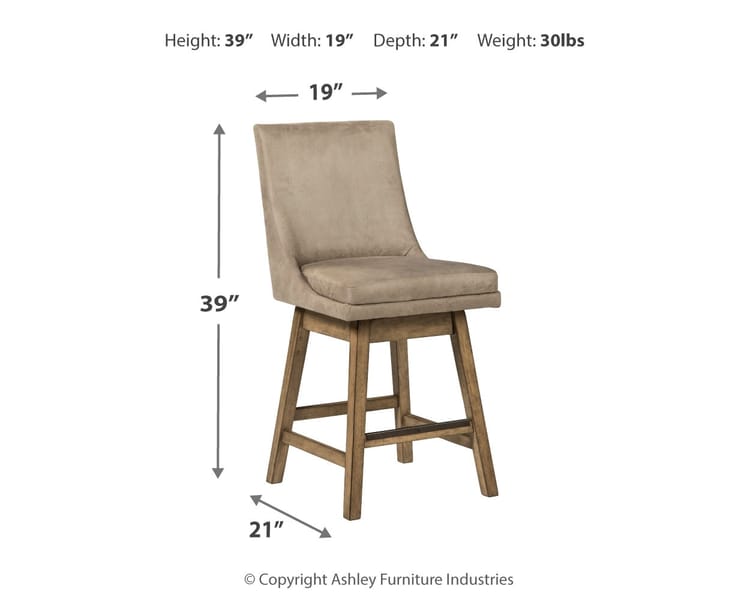 Ashley Bar and Game Room Tallenger Counter Height Bar Stool (QTY 2) D380-524