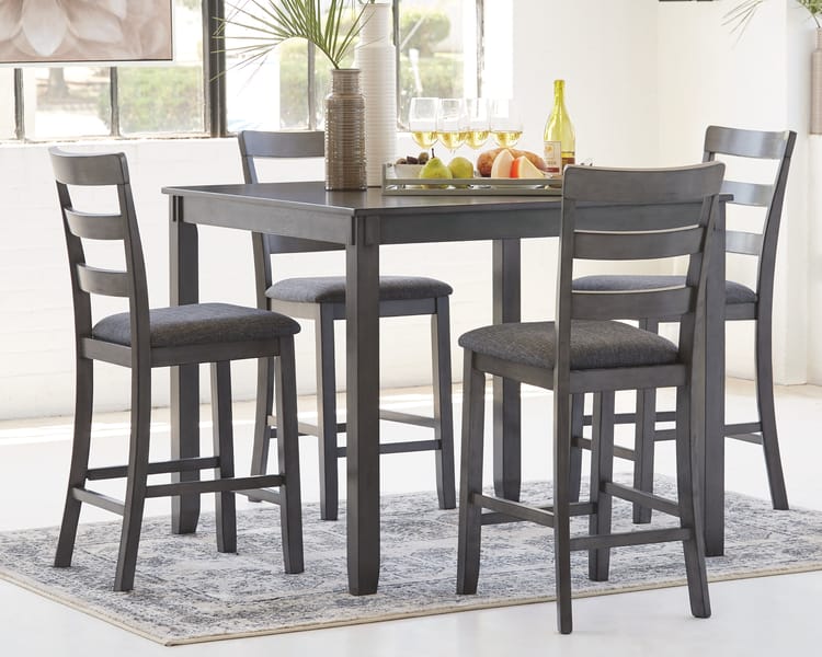 Ashley Bar and Game Room Bridson Counter Height Dining Table and Bar Stools (Set of 5) D383-223
