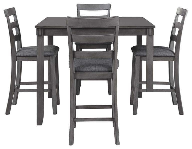 Ashley Bar and Game Room Bridson Counter Height Dining Table and Bar Stools (Set of 5) D383-223