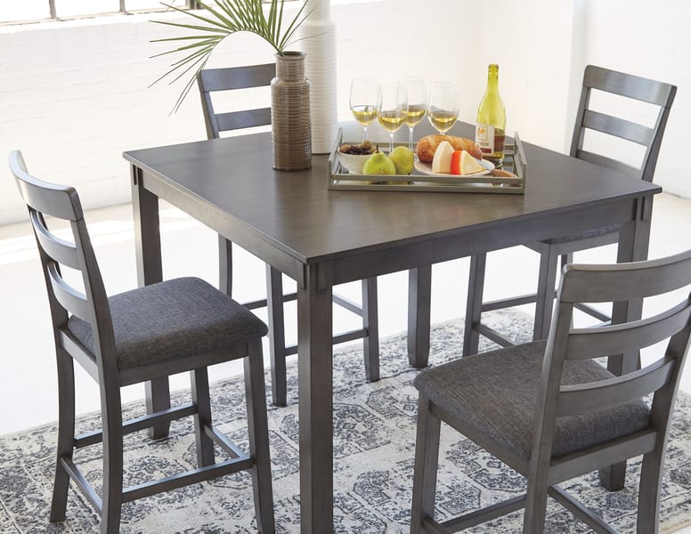Ashley Bar and Game Room Bridson Counter Height Dining Table and Bar Stools (Set of 5) D383-223