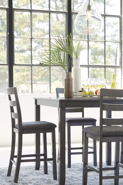 Ashley Bar and Game Room Bridson Counter Height Dining Table and Bar Stools (Set of 5) D383-223