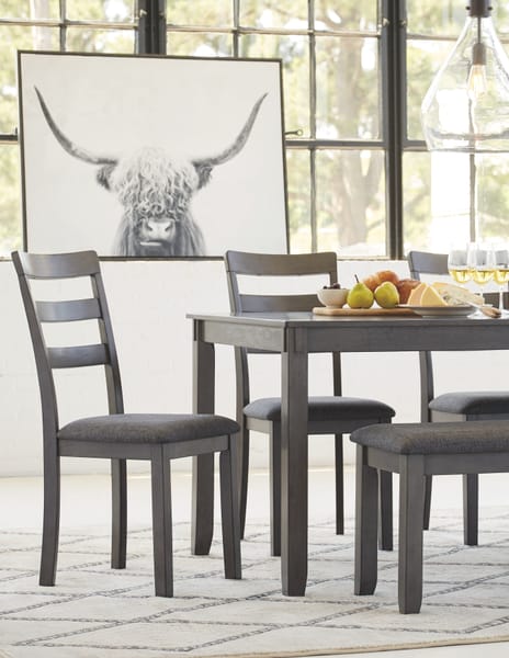 Ashley Dining Room Bridson Dining Table and Chairs with Bench (Set of 6) D383-325