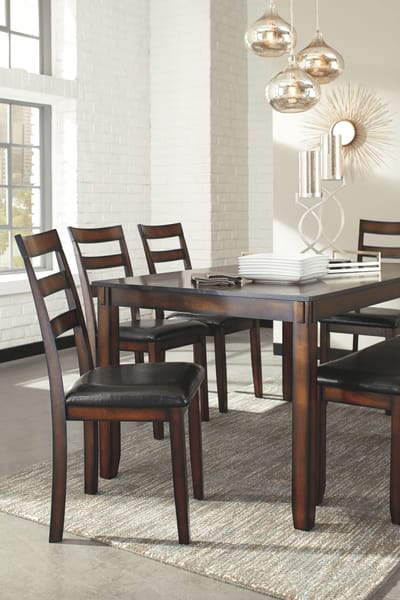 Ashley Dining Room Coviar Dining Table and Chairs with Bench (Set of 6) D385-325