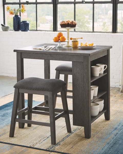 Ashley Bar and Game Room Caitbrook Counter Height Dining Table and Bar Stools (Set of 3) D388-113