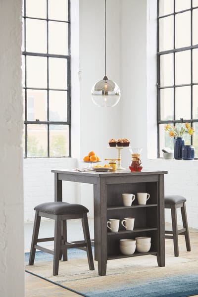 Ashley Bar and Game Room Caitbrook Counter Height Dining Table and Bar Stools (Set of 3) D388-113