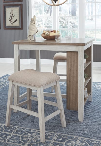 Ashley Bar and Game Room Skempton Counter Height Dining Table and Bar Stools (Set of 3) D394-113