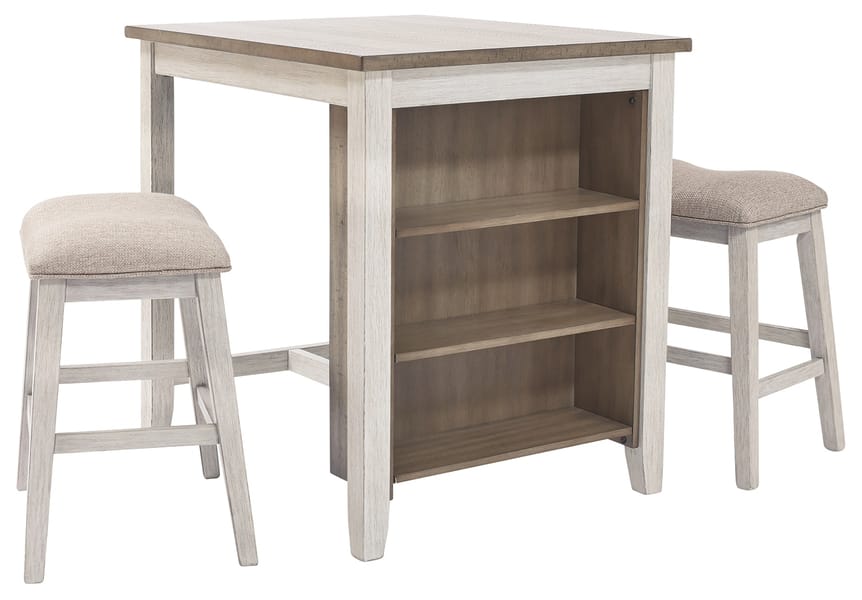 Ashley Bar and Game Room Skempton Counter Height Dining Table and Bar Stools (Set of 3) D394-113