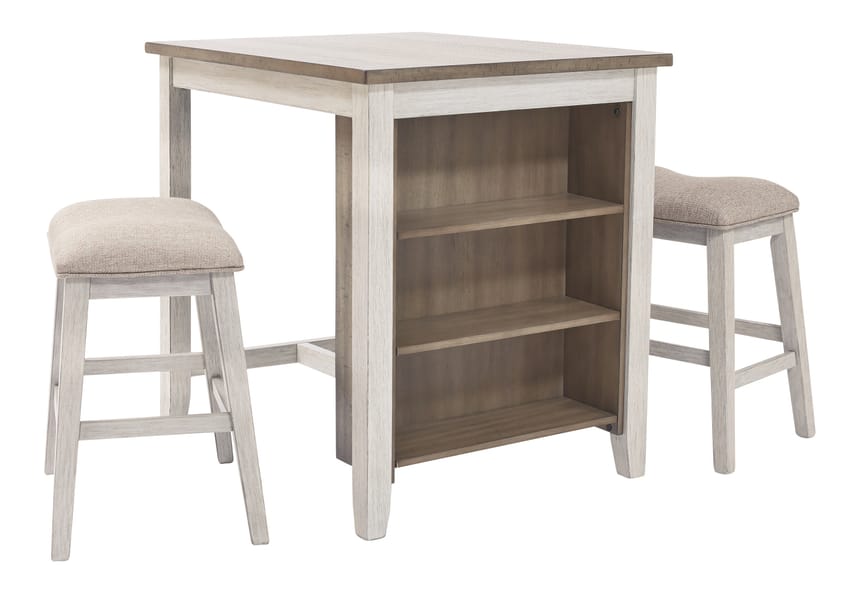 Ashley Bar and Game Room Skempton Counter Height Dining Table and Bar Stools (Set of 3) D394-113