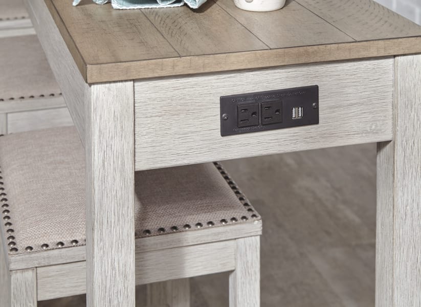 Ashley Bar and Game Room Skempton Counter Height Dining Table and 3 Bar Stools D394-223