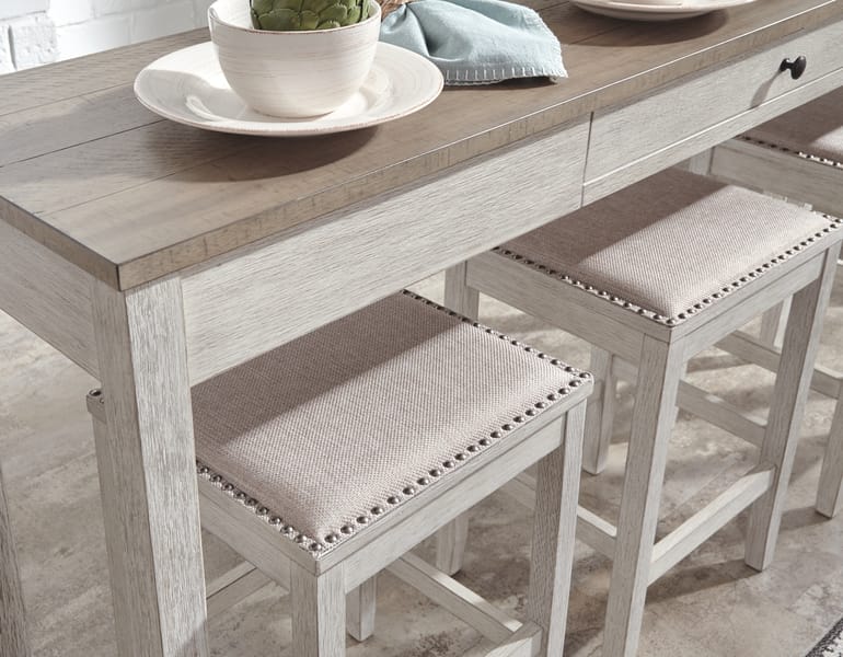 Ashley Bar and Game Room Skempton Counter Height Dining Table and 3 Bar Stools D394-223