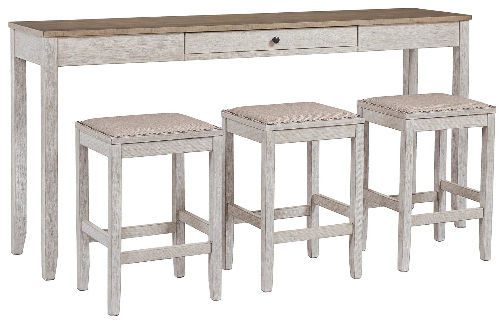 Ashley Bar and Game Room Skempton Counter Height Dining Table and 3 Bar Stools D394-223