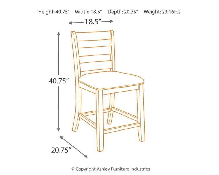 Ashley Bar and Game Room Rokane Counter Height Bar Stool (QTY 2) D397-124
