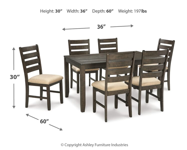 Ashley Dining Room Rokane Dining Table and Chairs (Set of 7) D397-425