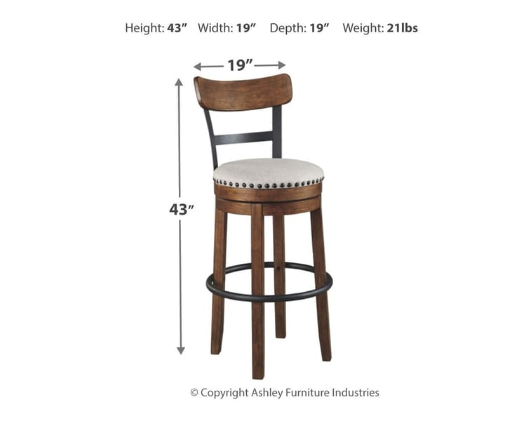 Ashley Bar and Game Room Tall UPH Swivel Barstool (QTY 2) D546-430