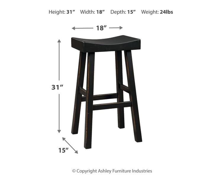 Ashley Bar and Game Room Glosco Pub Height Bar Stool (QTY 2) D548-530