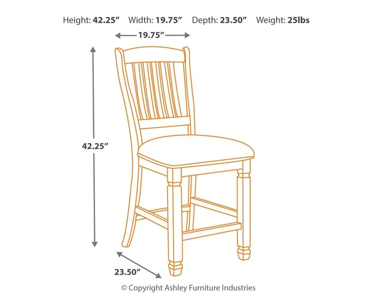 Ashley Bar and Game Room Bolanburg Counter Height Bar Stool (QTY 2) D647-124