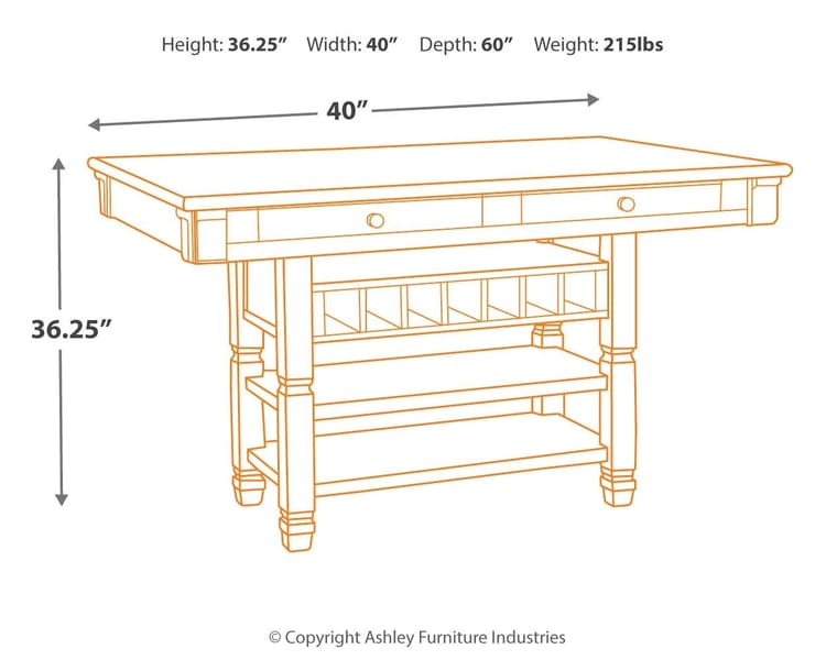 Ashley Dining Room Bolanburg Counter Height Dining Table D647-32